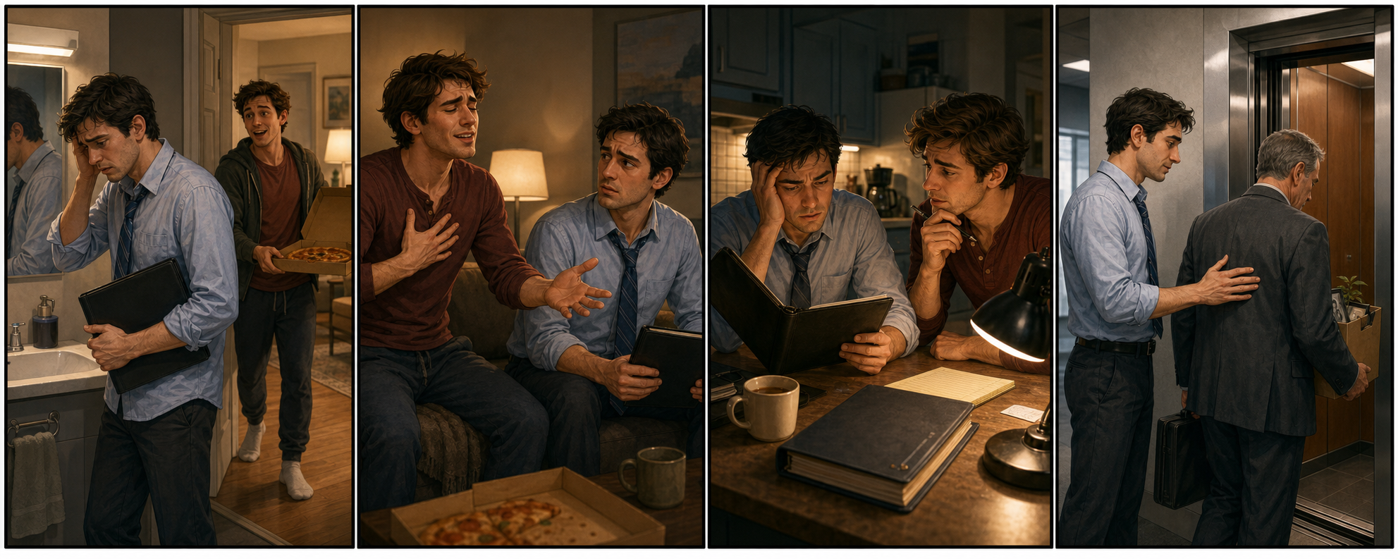 Group 4 four-panel scene strip